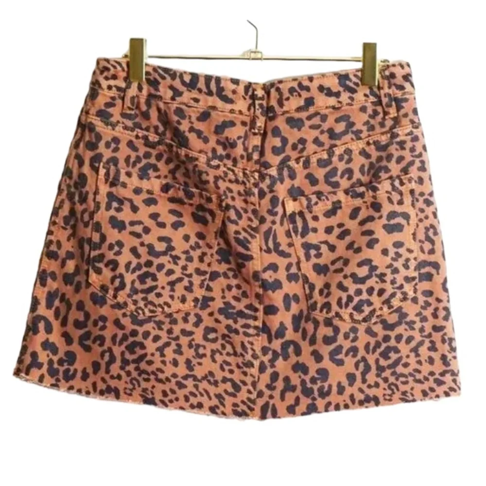 Free People Boho Zip It Up Leopard Cheetah Print Mini Skirt Size 30 - Picture 10 of 16